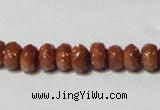 CGS67 15.5 inches 5*8mm faceted rondelle goldstone beads wholesale