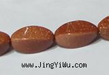 CGS75 15.5 inches 10*20mm twisted rice goldstone beads wholesale