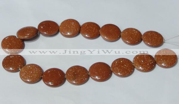 CGS77 15.5 inches 25mm coin goldstone beads wholesale