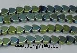 CHE1002 15.5 inches 6*6mm heart plated hematite beads wholesale