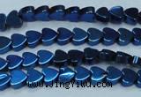 CHE1004 15.5 inches 6*6mm heart plated hematite beads wholesale