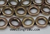 CHE1016 15.5 inches 12mm donut plated hematite beads wholesale