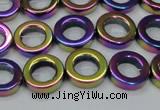 CHE1019 15.5 inches 12mm donut plated hematite beads wholesale