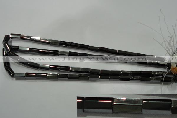 CHE127 15.5 inches 6*12mm faceted tube hematite beads wholesale