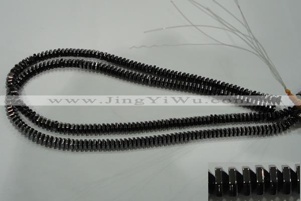 CHE134 15.5 inches 3*6mm pyramid hematite beads wholesale
