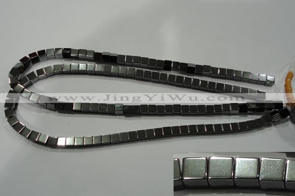 CHE182 15.5 inches 6*6mm cube hematite beads wholesale