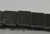 CHE184 15.5 inches 10*10mm cube hematite beads wholesale
