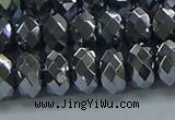 CHE2003 15.5 inches 6*10mm faceted rondelle hematite beads
