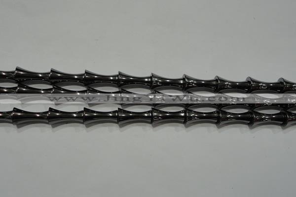 CHE205 15.5 inches 8*16mm bamboo hematite beads wholesale