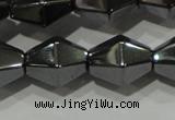 CHE217 15.5 inches 10*10mm faceted bicone hematite beads wholesale