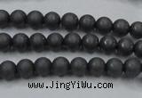 CHE402 15.5 inches 4mm round matte hematite beads wholesale