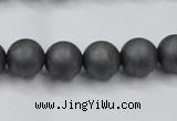 CHE405 15.5 inches 10mm round matte hematite beads wholesale