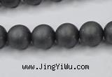 CHE406 15.5 inches 12mm round matte hematite beads wholesale