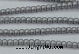 CHE418 15.5 inches 2mm round matte plated hematite beads wholesale