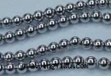 CHE423 15.5 inches 4mm round plated hematite beads wholesale