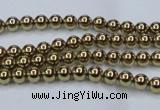 CHE431 15.5 inches 3mm round plated hematite beads wholesale