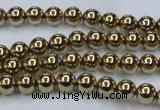 CHE433 15.5 inches 6mm round plated hematite beads wholesale