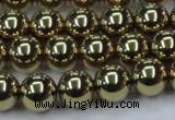 CHE436 15.5 inches 12mm round plated hematite beads wholesale