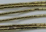 CHE596 15.5 inches 2*2.5mm tube plated hematite beads wholesale