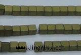 CHE611 15.5 inches 2*2mm cube matte plated hematite beads wholesale