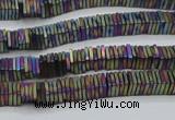 CHE623 15.5 inches 1*2*2mm square matte plated hematite beads