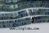 CHE629 15.5 inches 1*3*3mm square matte plated hematite beads