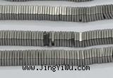 CHE632 15.5 inches 1*4*4mm square matte plated hematite beads