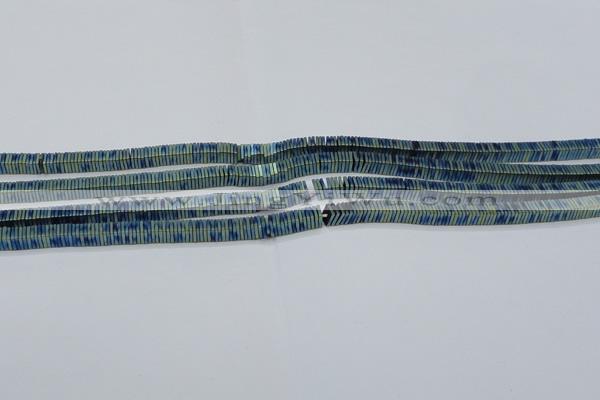 CHE636 15.5 inches 1*4*4mm square matte plated hematite beads