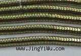 CHE642 15.5 inches 1*2mm tyre plated hematite beads wholesale