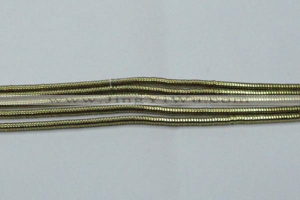CHE662 15.5 inches 1*4mm tyre plated hematite beads wholesale