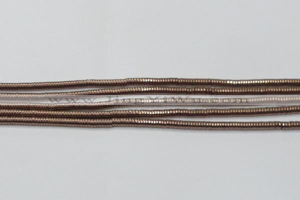 CHE663 15.5 inches 1*4mm tyre plated hematite beads wholesale