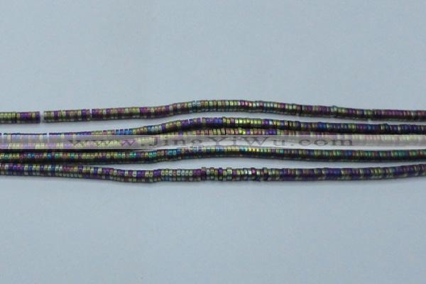 CHE679 15.5 inches 1*3mm tyre matte plated hematite beads