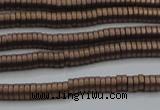 CHE682 15.5 inches 1*4mm tyre matte plated hematite beads