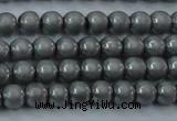 CHE720 15.5 inches 4mm round matte plated hematite beads wholesale