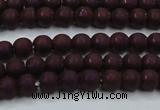 CHE724 15.5 inches 4mm round matte plated hematite beads wholesale