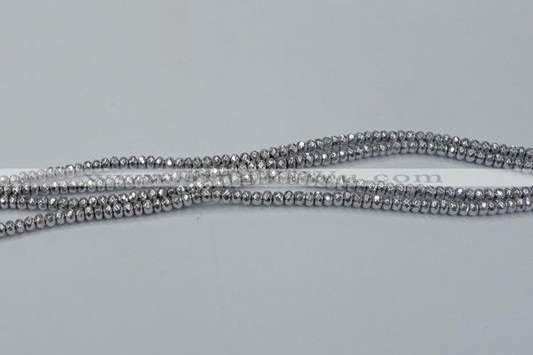 CHE732 15.5 inches 2*4mm faceted rondelle plated hematite beads