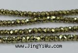 CHE736 15.5 inches 2*3mm faceted rondelle plated hematite beads