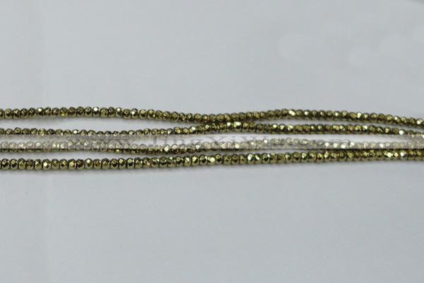 CHE737 15.5 inches 2*4mm faceted rondelle plated hematite beads