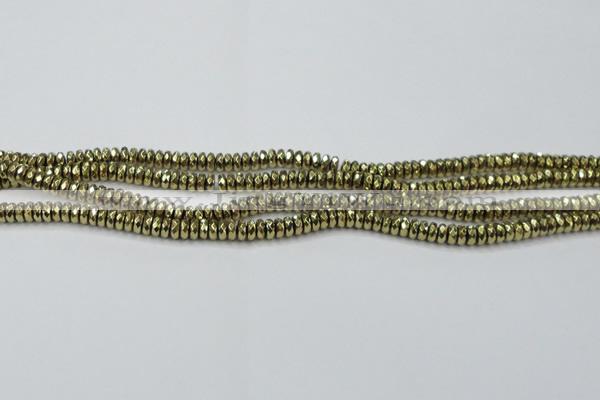 CHE738 15.5 inches 3*6mm faceted rondelle plated hematite beads