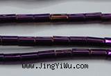 CHE749 15.5 inches 3*5mm tube plated hematite beads wholesale