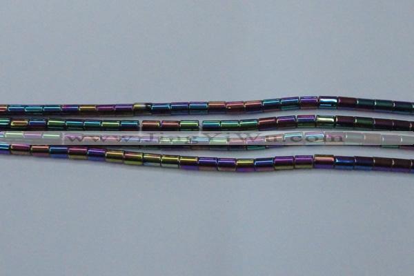 CHE770 15.5 inches 3*5mm tube plated hematite beads wholesale