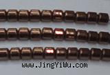 CHE777 15.5 inches 2*2mm drum plated hematite beads wholesale