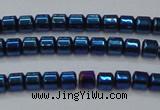 CHE781 15.5 inches 2*2mm drum plated hematite beads wholesale