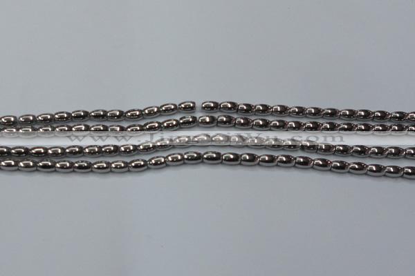 CHE794 15.5 inches 3*5mm rice plated hematite beads wholesale