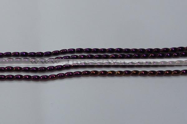 CHE797 15.5 inches 3*5mm rice plated hematite beads wholesale