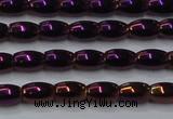 CHE813 15.5 inches 5*8mm rice plated hematite beads wholesale