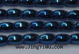 CHE815 15.5 inches 5*8mm rice plated hematite beads wholesale