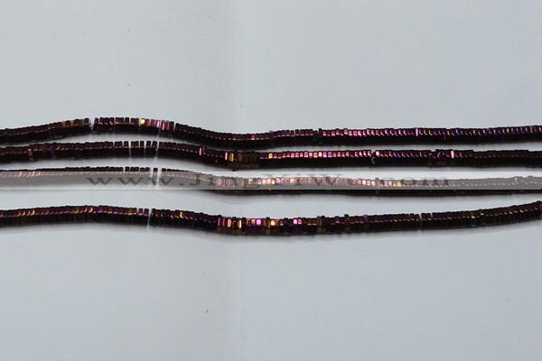 CHE829 15.5 inches 1*2mm hexagon plated hematite beads wholesale