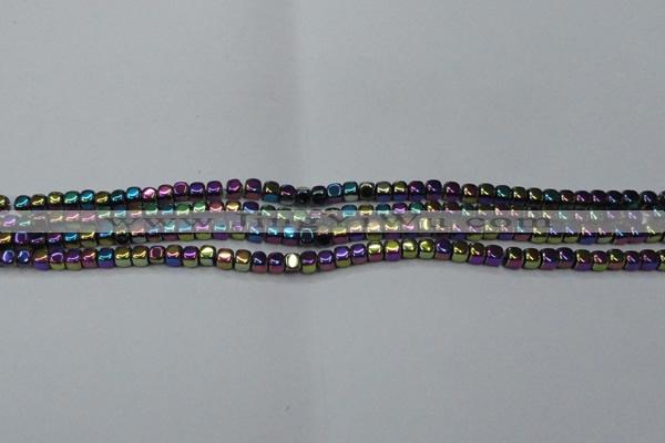CHE852 15.5 inches 2*2mm dice platedhematite beads wholesale
