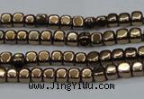 CHE854 15.5 inches 2*2mm dice platedhematite beads wholesale